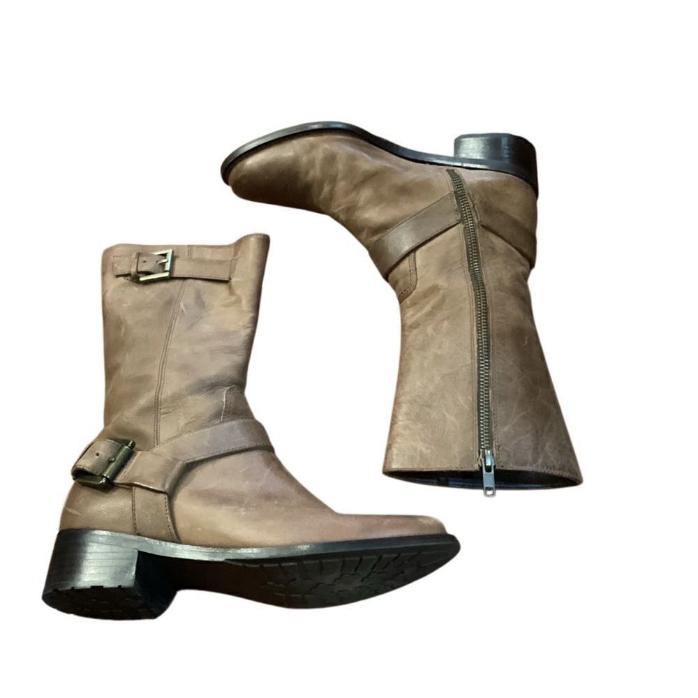 Cole Haan Brown Leather Harness Moto z boots 6.5 - Picture 8 of 12